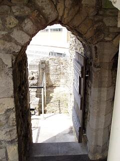 Arundel Tower - interior, west door, 21.6.09,  © I Peckham