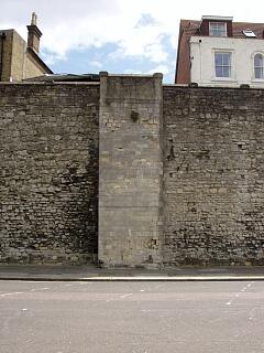 Castle buttress and town wall, Western Esplanade, 21.6.09,  © I Peckham