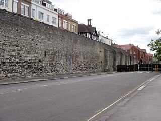 West town wall southwards of the castle buttress, Western Esplanade, 21.6.09,  © I Peckham