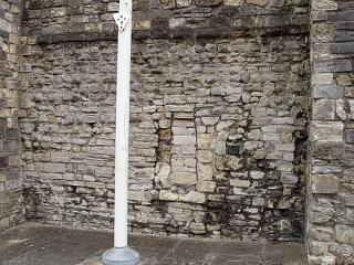 West wall of Castle Hall, Western Esplanade - blocking, 21.6.09,  © I Peckham