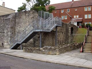 Castle Hall, Castle Garderobe and remains of south town wall, Western Esplanade, 21.6.09,  © I Peckham