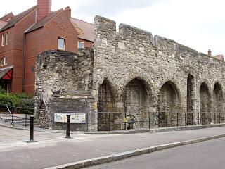 Remains of tower south of former Biddles Gate, and the Arcades, Western Esplanade, 21.6.09,  © I Peckham