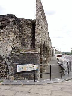 Remains of ?tower immediately south of site of Biddles Gate, and The Arcades, Western Esplanade, 21.6.09,  © I Peckham