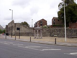 Arcades, site of Bugle Tower and town wall by memorial garden, Western Esplanade, 30/8/09,  © I Peckham