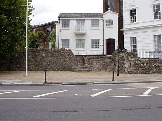 Remains of town wall and tower at south end of Bugle Street, Western Esplanade, 30/8/09,  © I Peckham