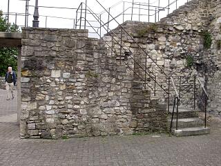 Inside of town wall south of Tudor Merchants Hall, and site of Bugle Tower, Cuckoo Lane/Westgate Street, 30/8/09,  © I Peckham