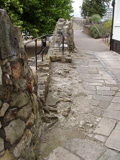 Remains of tower and town wall in memorial garden, Cuckoo Lane/Western Esplanade, 30/8/09,  © I Peckham