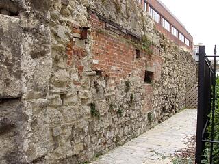 Town wall between Friary Gate and Reredorter, Lower Canal Walk, 6/9/09,  © I Peckham