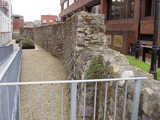 Town wall north of Reredorter Tower, Lower Canal Walk, 6/9/09,  © I Peckham