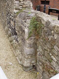 Town wall north of Reredorter Tower, Lower Canal Walk, 6/9/09,  © I Peckham